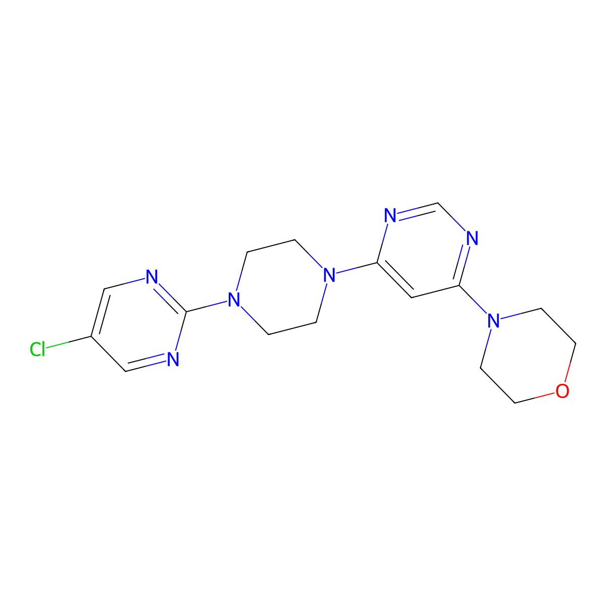 4-{6-[4-(5-Chloropyrimidin-2-yl)piperazin-1-yl]pyrimidin-4-yl}morpholine molecular structure, CAS 2415540-44-0