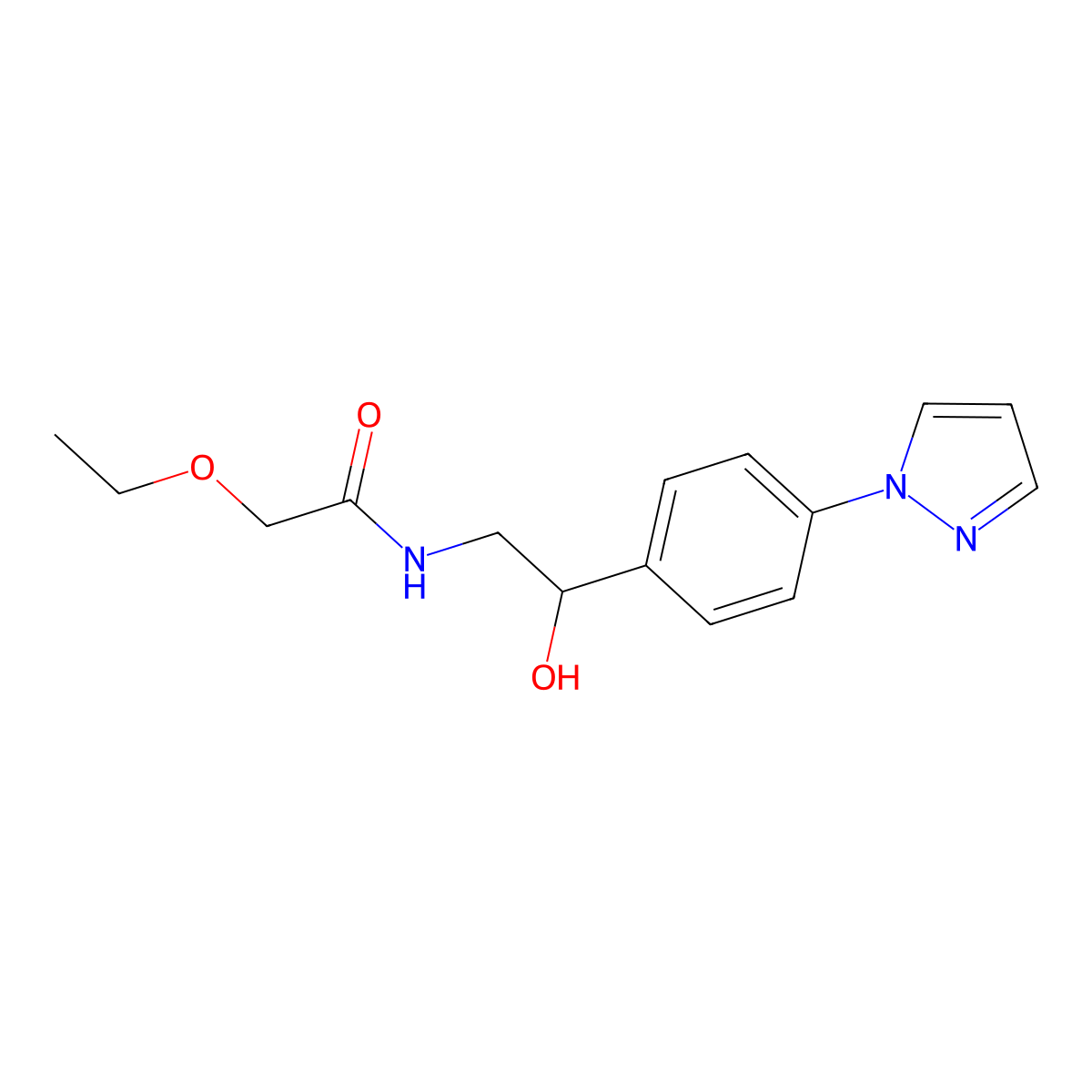 2-ethoxy-N-{2-hydroxy-2-[4-(1H-pyrazol-1-yl)phenyl]ethyl}acetamide molecular structure, CAS 2415540-49-5