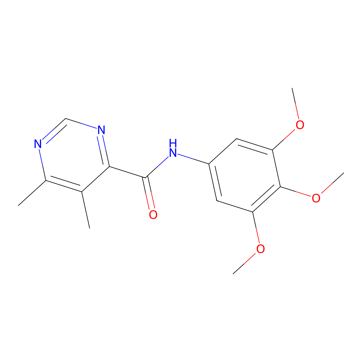 5,6-Dimethyl-N-(3,4,5-trimethoxyphenyl)pyrimidine-4-carboxamide molecular structure, CAS 2415540-54-2