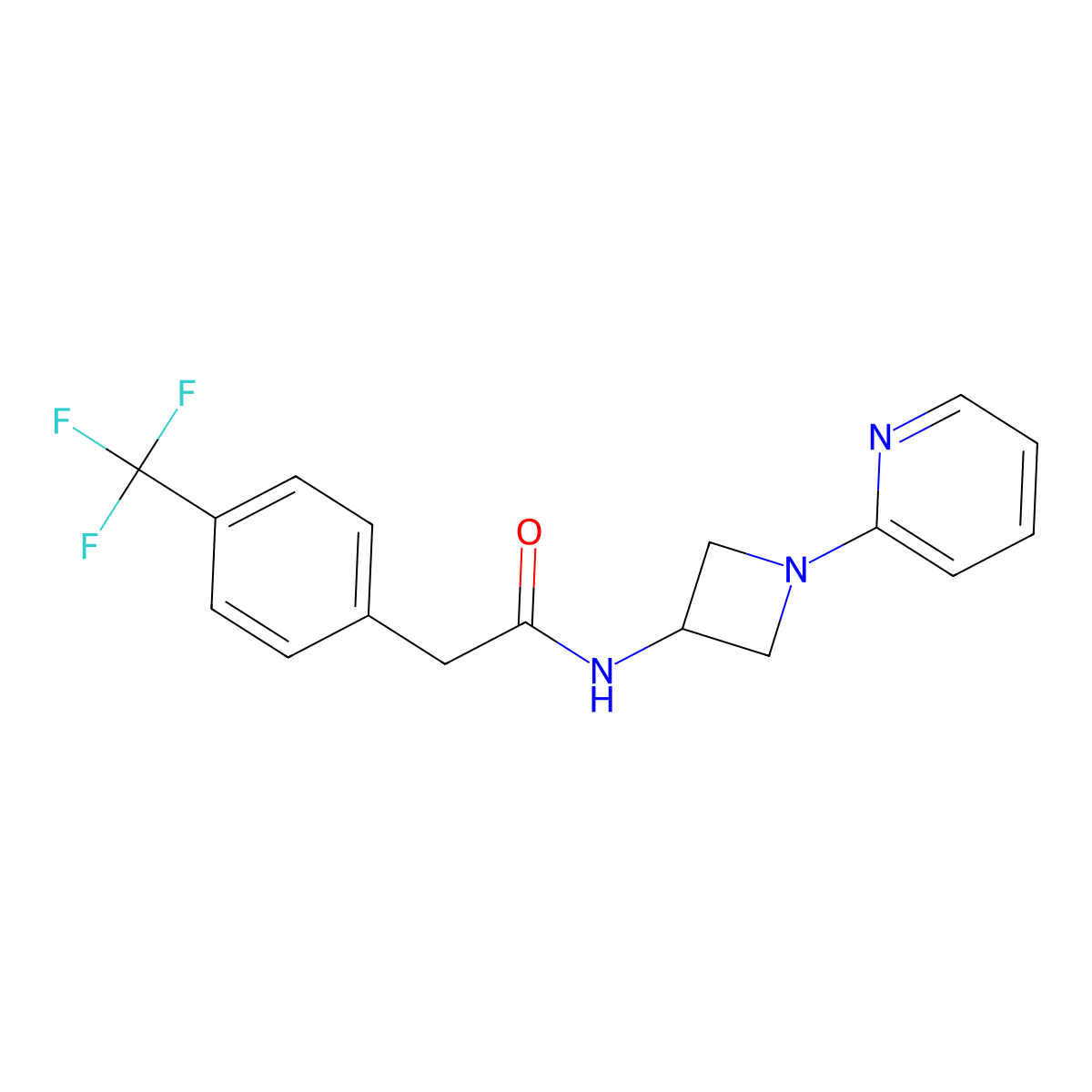 N-[1-(pyridin-2-yl)azetidin-3-yl]-2-[4-(trifluoromethyl)phenyl]acetamide molecular structure, CAS 2415540-55-3