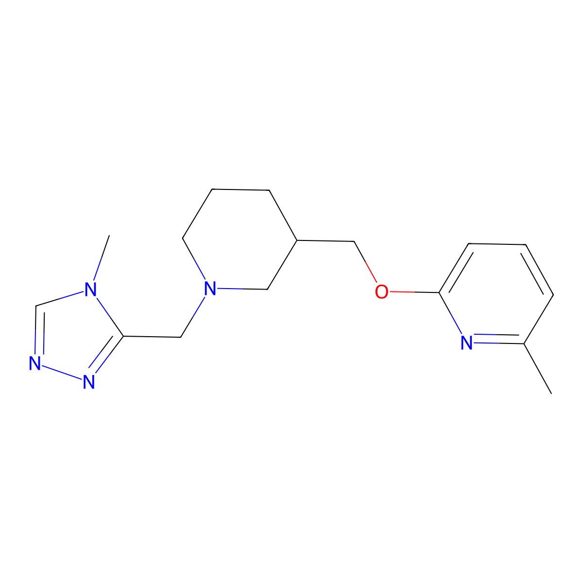 2-methyl-6-({1-[(4-methyl-4H-1,2,4-triazol-3-yl)methyl]piperidin-3-yl}methoxy)pyridine molecular structure, CAS 2415540-63-3