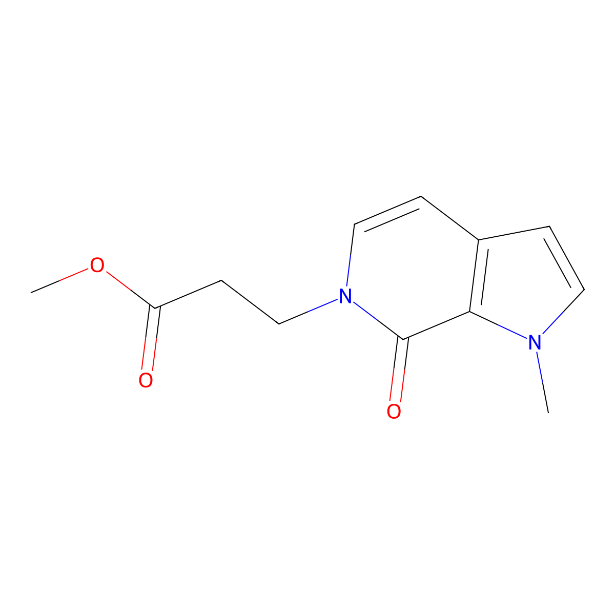 methyl 3-{1-methyl-7-oxo-1H,6H,7H-pyrrolo[2,3-c]pyridin-6-yl}propanoate molecular structure, CAS 2415540-78-0