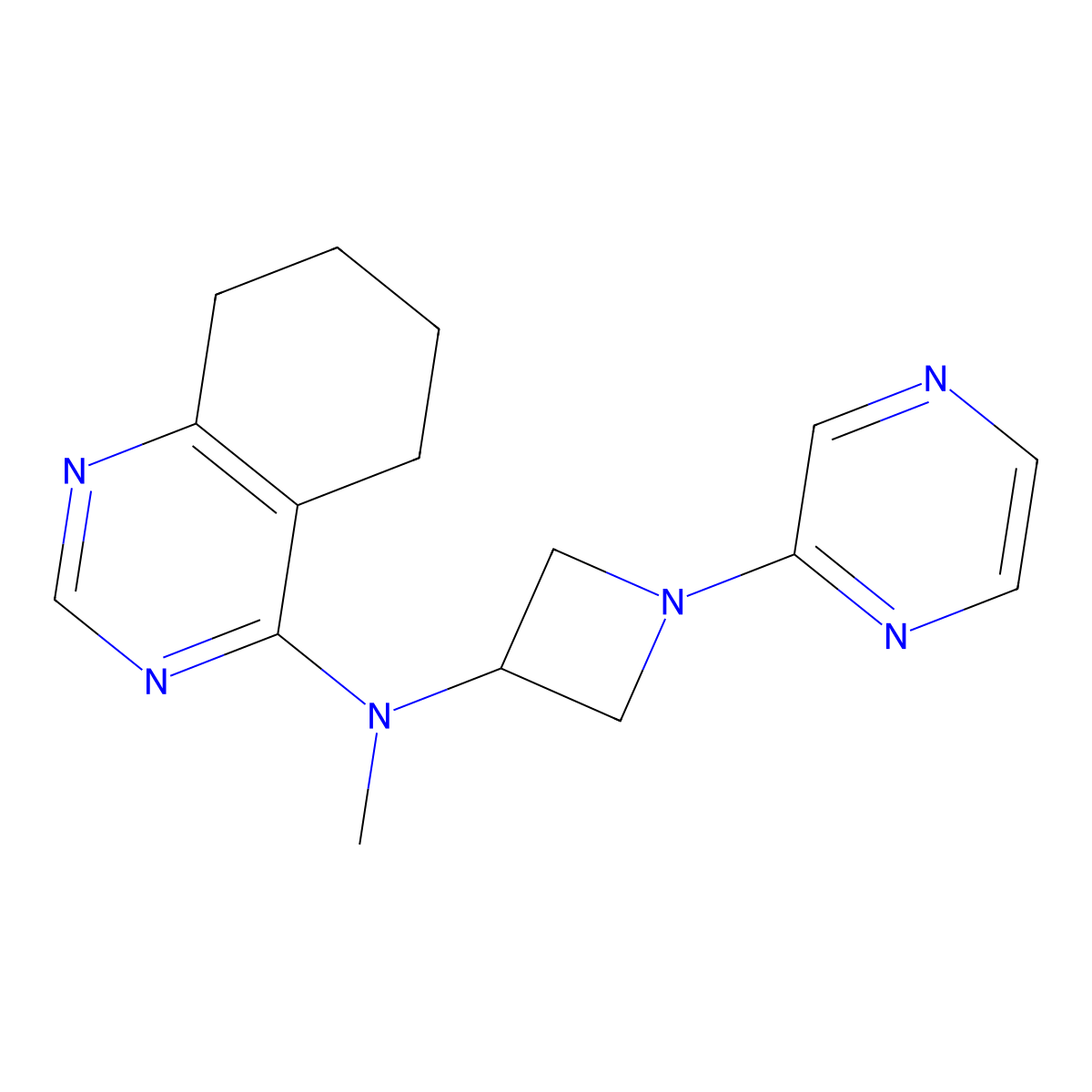 N-methyl-N-[1-(pyrazin-2-yl)azetidin-3-yl]-5,6,7,8-tetrahydroquinazolin-4-amine molecular structure, CAS 2415540-87-1