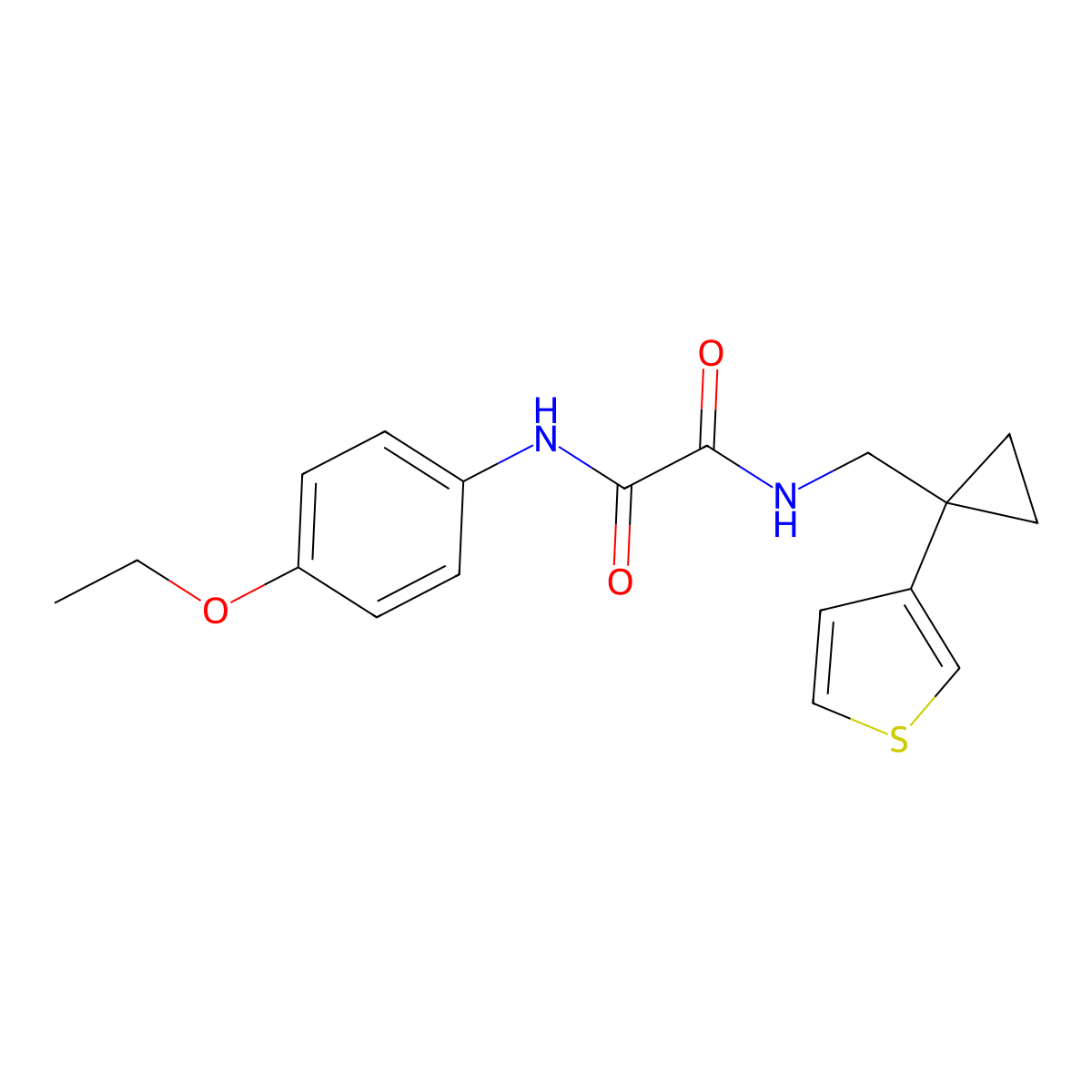 N'-(4-ethoxyphenyl)-N-{[1-(thiophen-3-yl)cyclopropyl]methyl}ethanediamide molecular structure, CAS 2415540-92-8