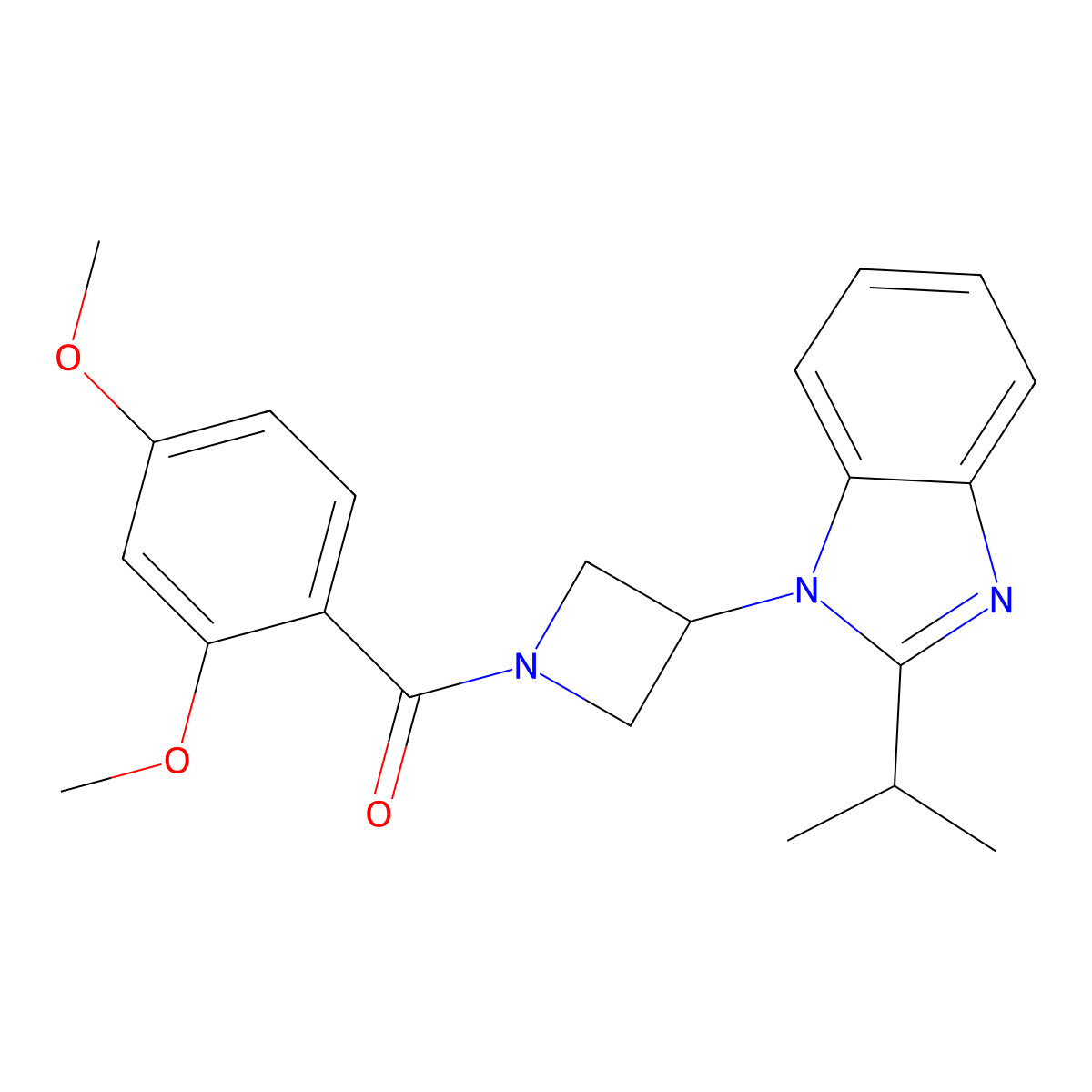 1-[1-(2,4-dimethoxybenzoyl)azetidin-3-yl]-2-(propan-2-yl)-1H-1,3-benzodiazole molecular structure, CAS 2415540-93-9