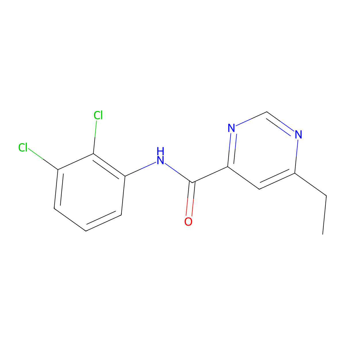 N-(2,3-dichlorophenyl)-6-ethylpyrimidine-4-carboxamide molecular structure, CAS 2415540-99-5