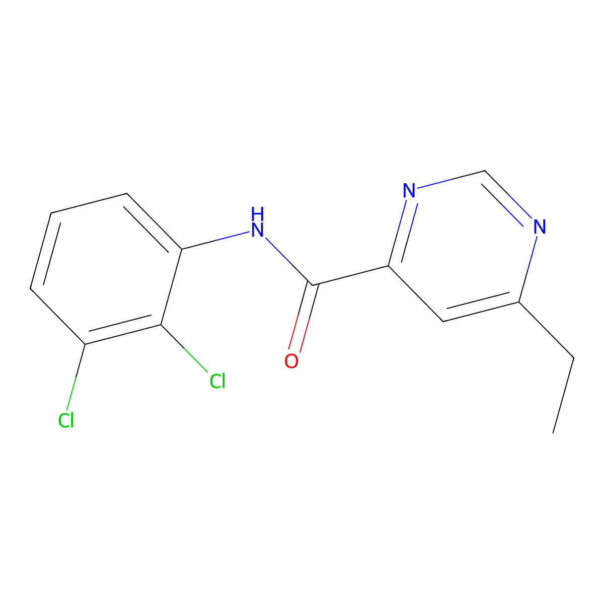 N-(2,3-dichlorophenyl)-6-ethylpyrimidine-4-carboxamide molecular structure, CAS 2415540-99-5