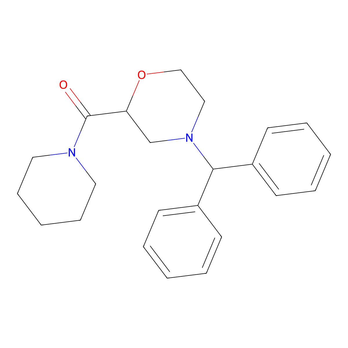 4-(Diphenylmethyl)-2-(piperidine-1-carbonyl)morpholine molecular structure, CAS 2415541-02-3