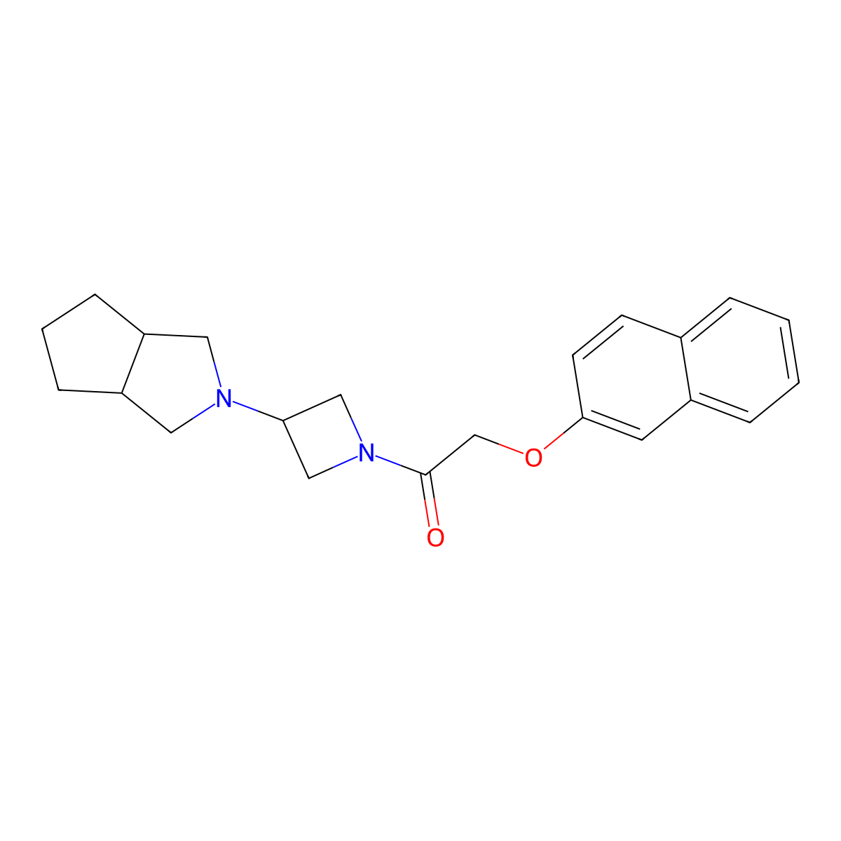 2-(Naphthalen-2-yloxy)-1-(3-{octahydrocyclopenta[c]pyrrol-2-yl}azetidin-1-yl)ethan-1-one molecular structure, CAS 2415541-11-4