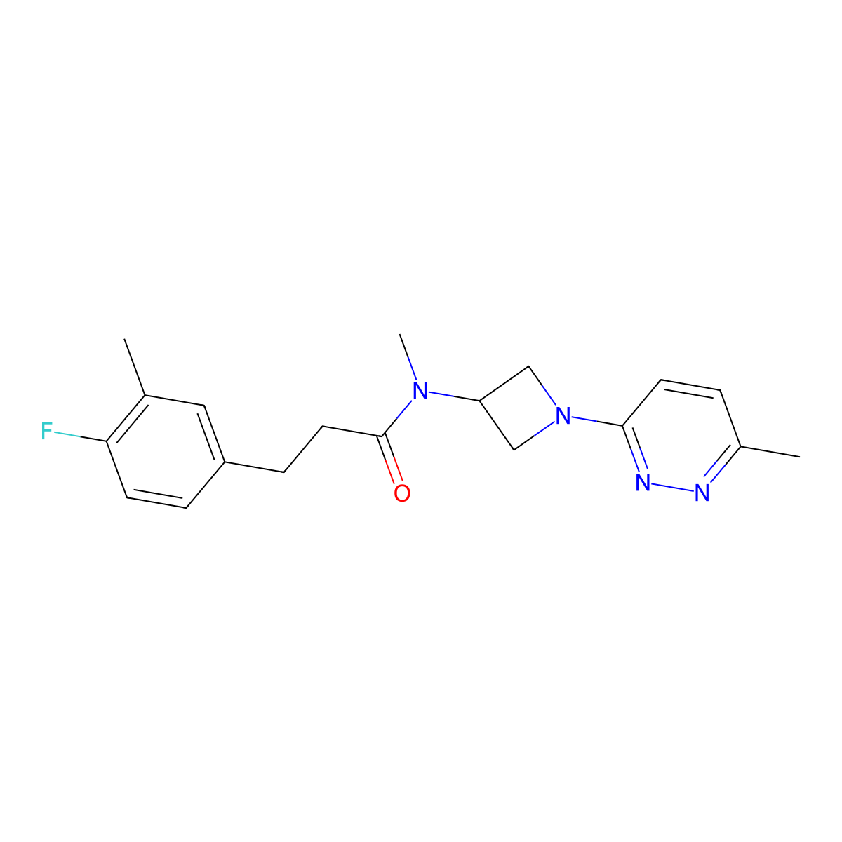 3-(4-fluoro-3-methylphenyl)-N-methyl-N-[1-(6-methylpyridazin-3-yl)azetidin-3-yl]propanamide molecular structure, CAS 2415541-33-0