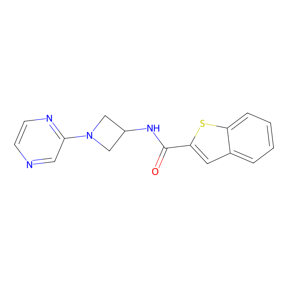 N-[1-(pyrazin-2-yl)azetidin-3-yl]-1-benzothiophene-2-carboxamide molecular structure, CAS 2415541-35-2