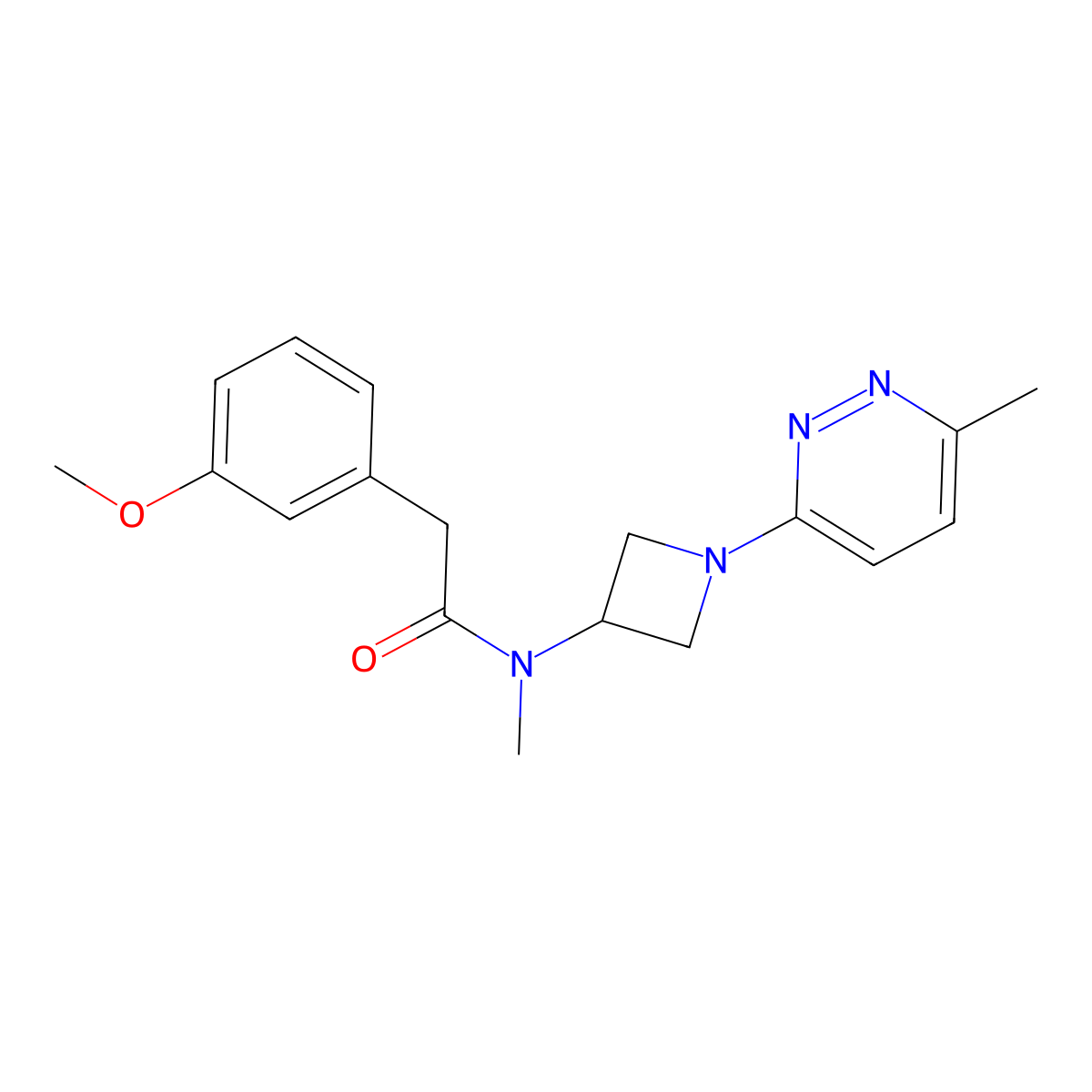 2-(3-methoxyphenyl)-N-methyl-N-[1-(6-methylpyridazin-3-yl)azetidin-3-yl]acetamide molecular structure, CAS 2415541-45-4