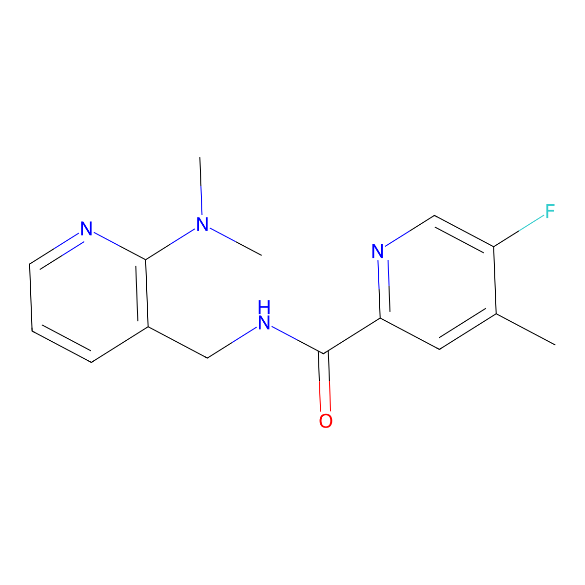 N-{[2-(dimethylamino)pyridin-3-yl]methyl}-5-fluoro-4-methylpyridine-2-carboxamide molecular structure, CAS 2415541-58-9