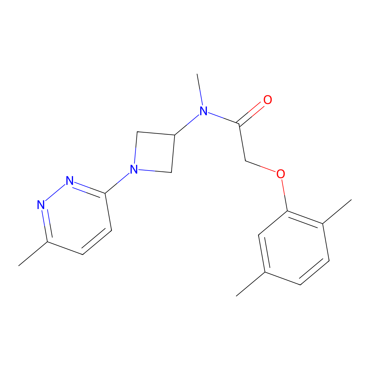 2-(2,5-dimethylphenoxy)-N-methyl-N-[1-(6-methylpyridazin-3-yl)azetidin-3-yl]acetamide molecular structure, CAS 2415541-71-6