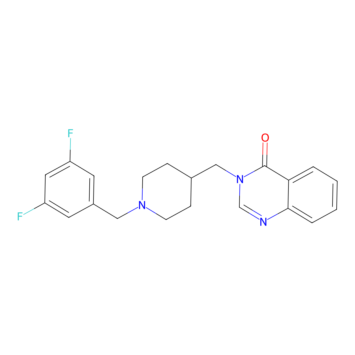 3-({1-[(3,5-Difluorophenyl)methyl]piperidin-4-yl}methyl)-3,4-dihydroquinazolin-4-one molecular structure, CAS 2415541-72-7