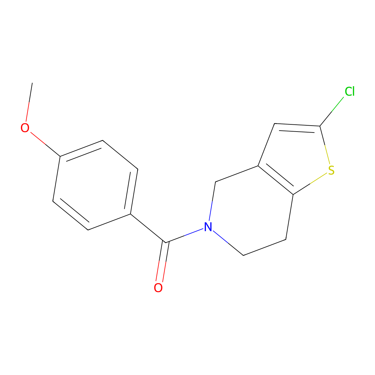2-chloro-5-(4-methoxybenzoyl)-4H,5H,6H,7H-thieno[3,2-c]pyridine molecular structure, CAS 2415541-90-9