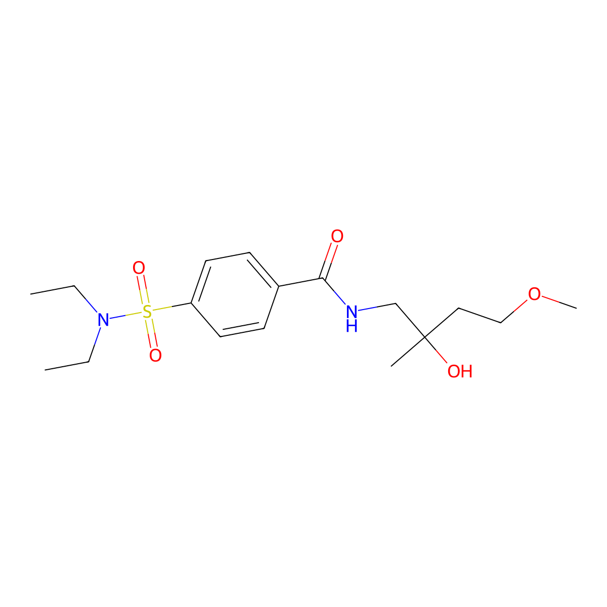 4-(diethylsulfamoyl)-N-(2-hydroxy-4-methoxy-2-methylbutyl)benzamide molecular structure, CAS 2415541-93-2