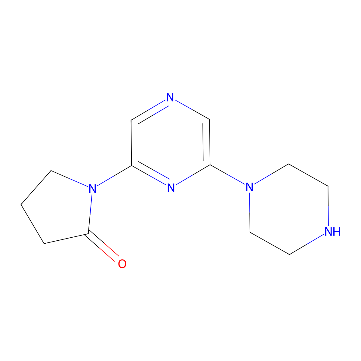 1-[6-(Piperazin-1-yl)pyrazin-2-yl]pyrrolidin-2-one molecular structure, CAS 2415542-00-4