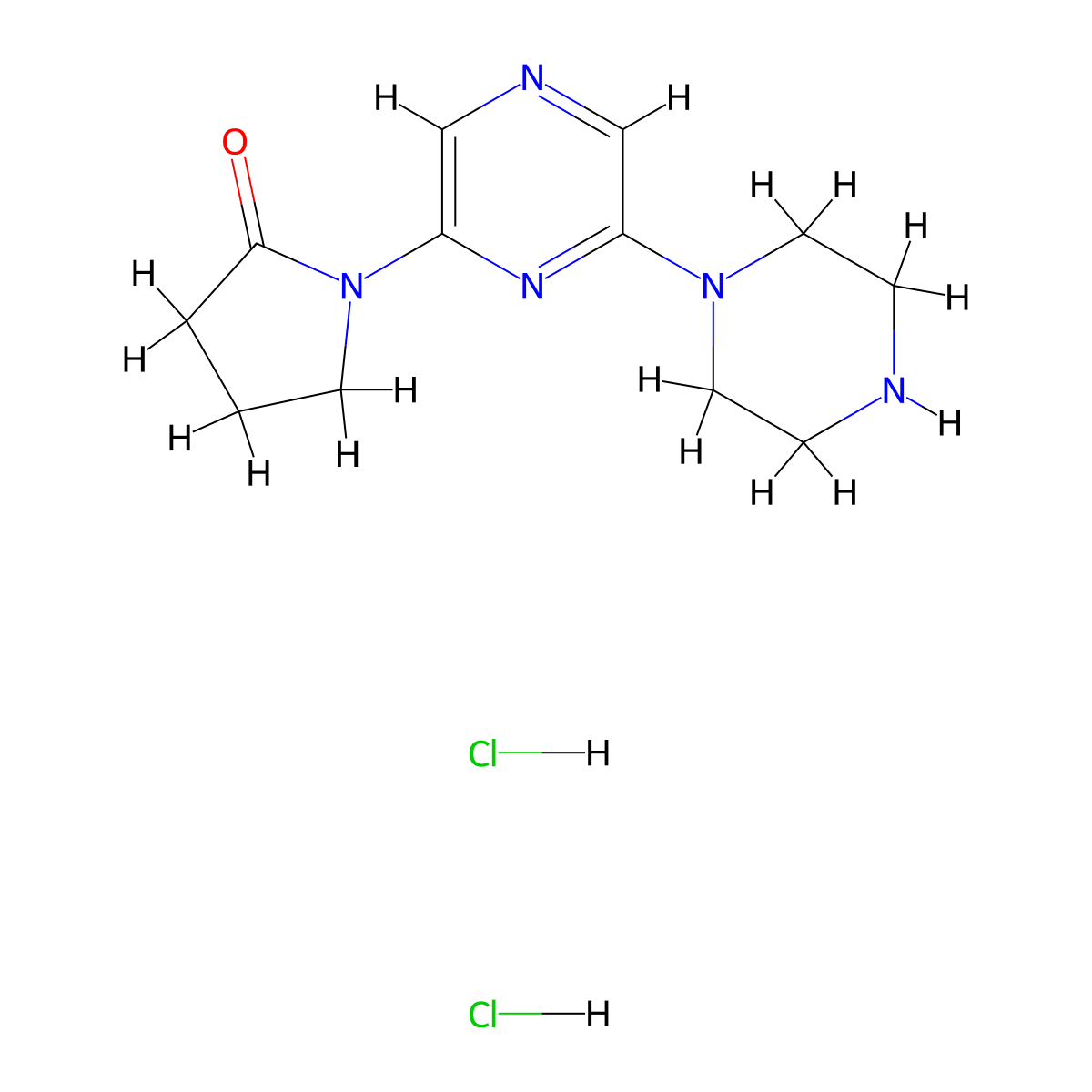 1-[6-(Piperazin-1-yl)pyrazin-2-yl]pyrrolidin-2-one dihydrochloride molecular structure, CAS 2415542-01-5
