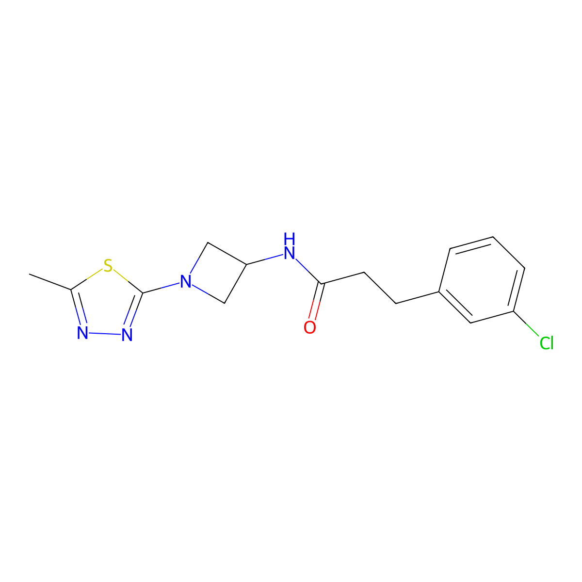3-(3-Chlorophenyl)-N-[1-(5-methyl-1,3,4-thiadiazol-2-yl)azetidin-3-yl]propanamide molecular structure, CAS 2415542-33-3