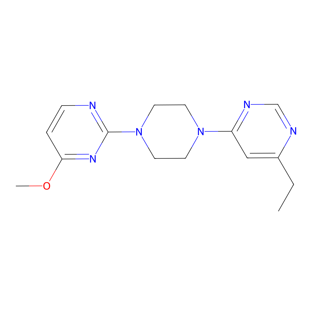 2-[4-(6-Ethylpyrimidin-4-yl)piperazin-1-yl]-4-methoxypyrimidine molecular structure, CAS 2415542-36-6