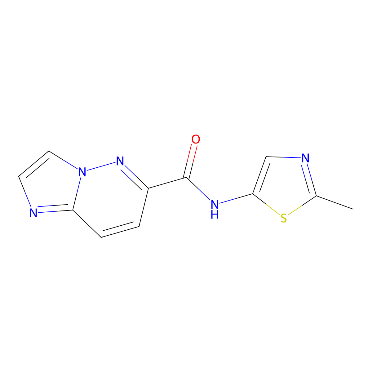 N-(2-methyl-1,3-thiazol-5-yl)imidazo[1,2-b]pyridazine-6-carboxamide molecular structure, CAS 2415542-53-7