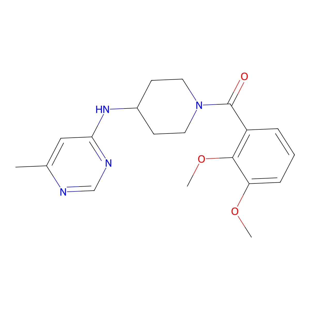 N-[1-(2,3-dimethoxybenzoyl)piperidin-4-yl]-6-methylpyrimidin-4-amine molecular structure, CAS 2415542-56-0