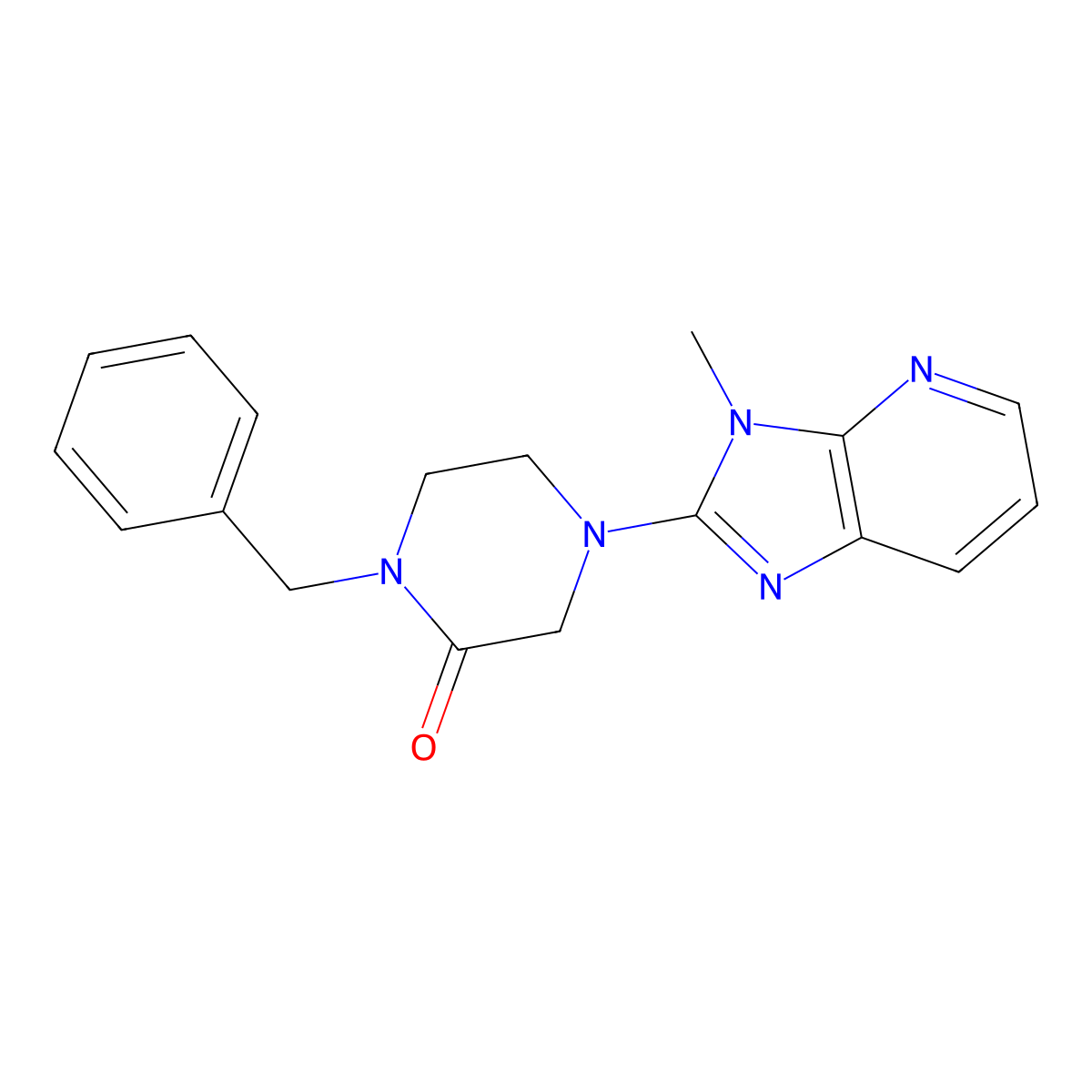1-benzyl-4-{3-methyl-3H-imidazo[4,5-b]pyridin-2-yl}piperazin-2-one molecular structure, CAS 2415542-65-1