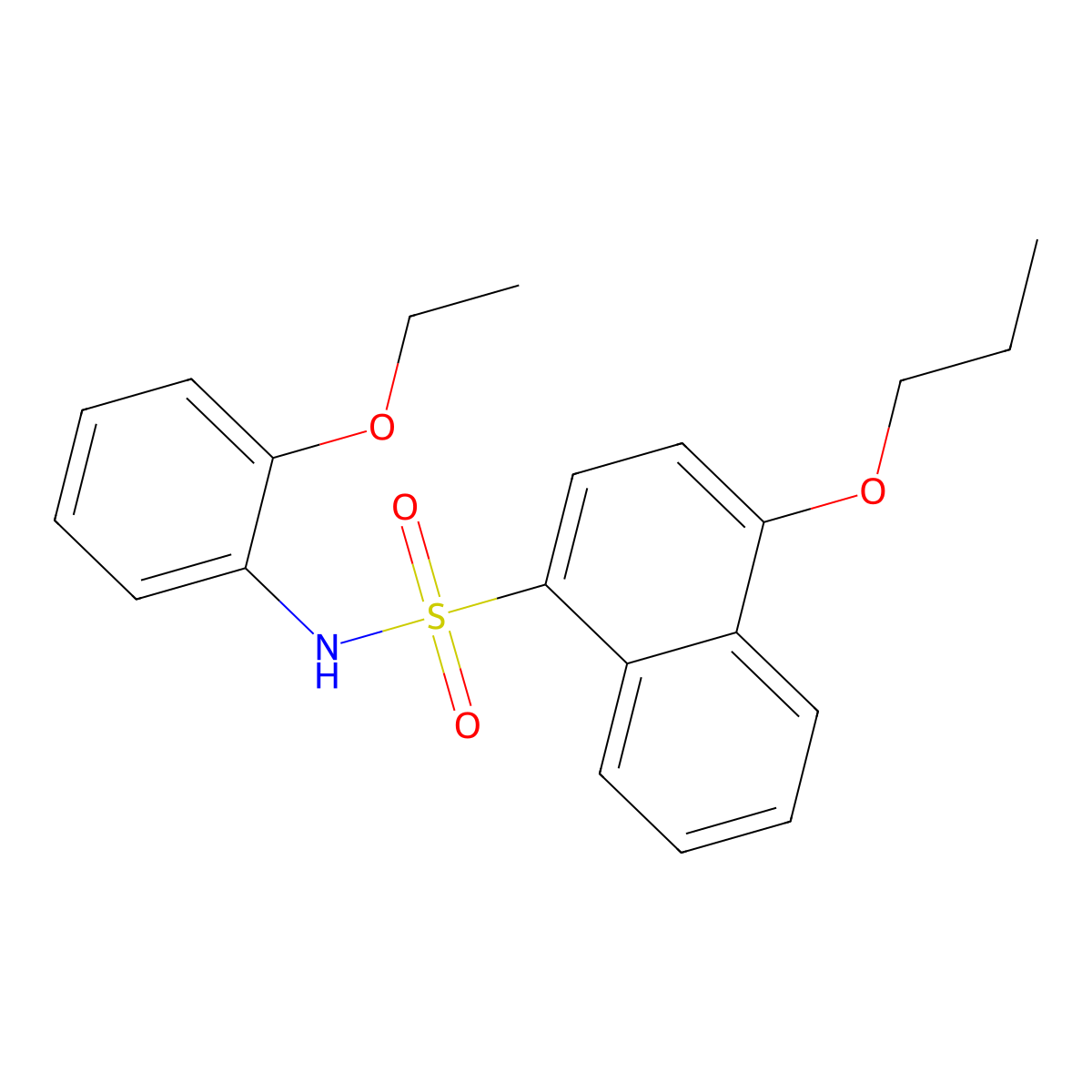 N-(2-ethoxyphenyl)-4-propoxynaphthalene-1-sulfonamide molecular structure, CAS 2415542-68-4