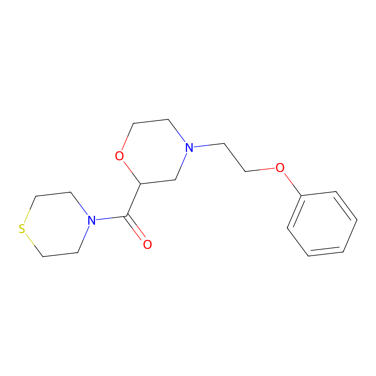 4-(2-Phenoxyethyl)-2-(thiomorpholine-4-carbonyl)morpholine molecular structure, CAS 2415542-72-0