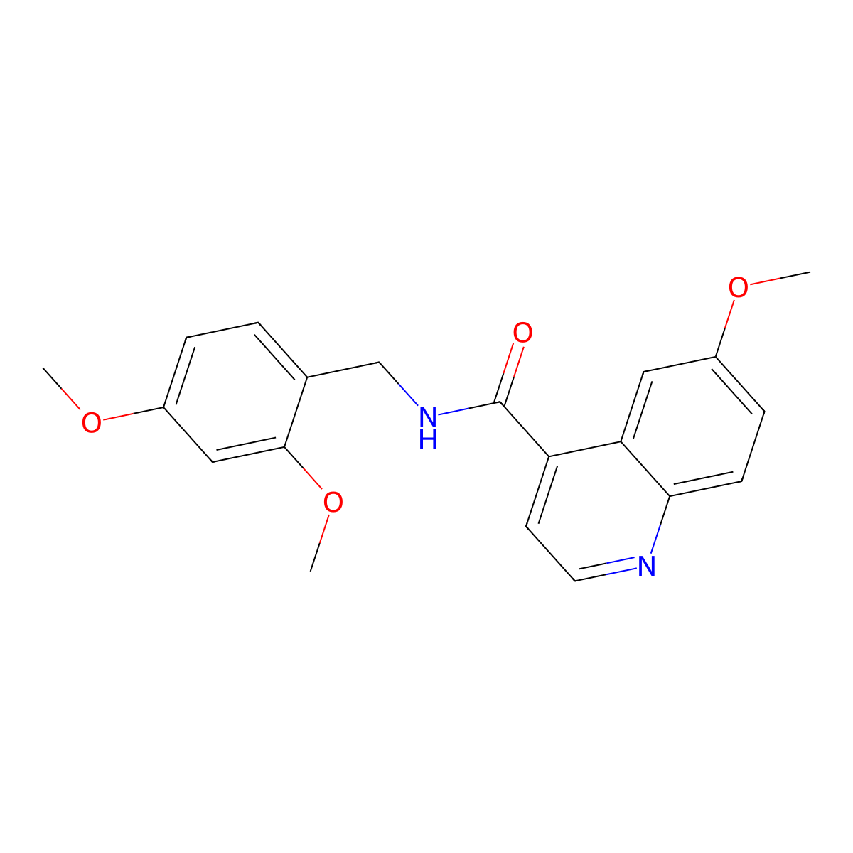 N-[(2,4-dimethoxyphenyl)methyl]-6-methoxyquinoline-4-carboxamide molecular structure, CAS 2415542-74-2