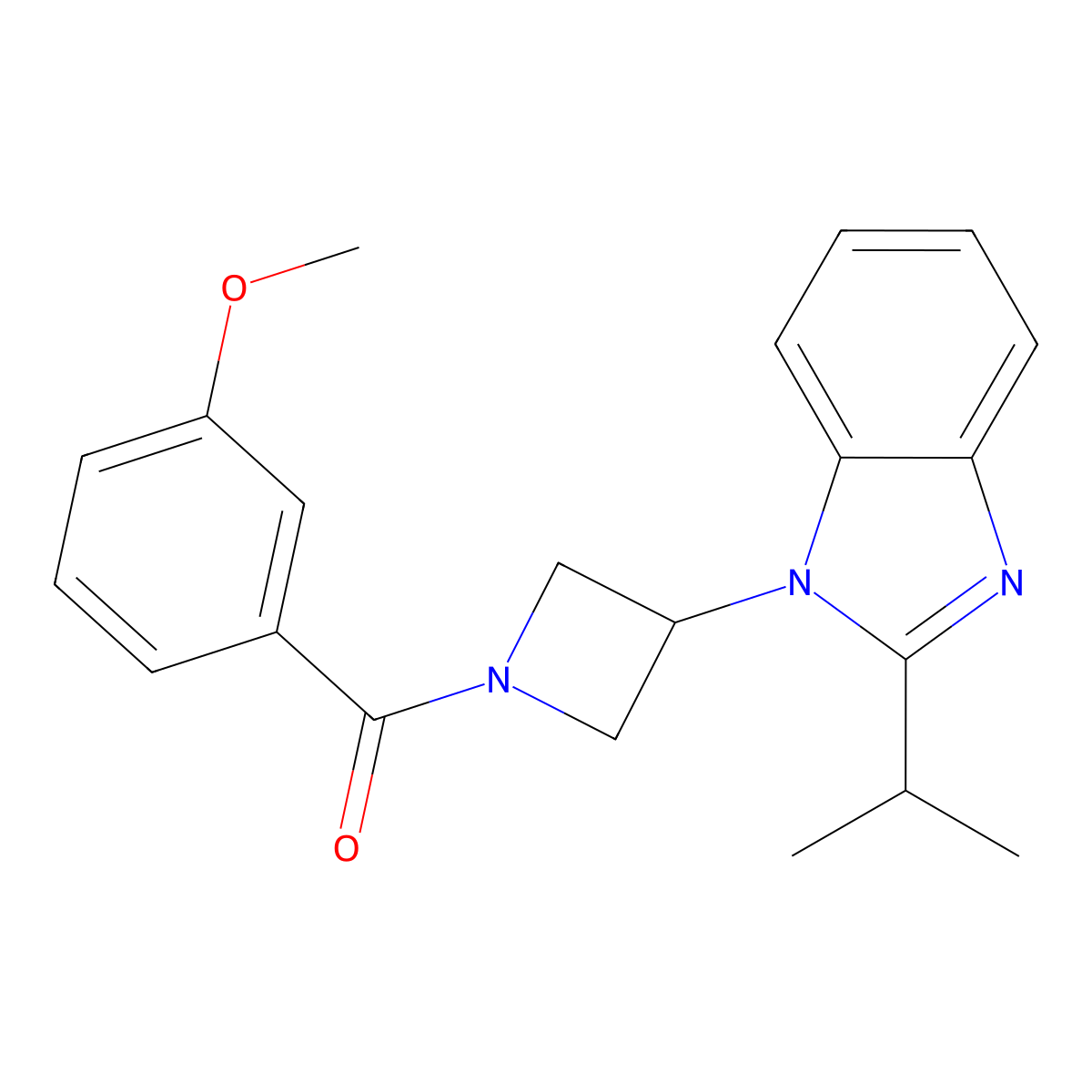 1-[1-(3-methoxybenzoyl)azetidin-3-yl]-2-(propan-2-yl)-1H-1,3-benzodiazole molecular structure, CAS 2415542-98-0
