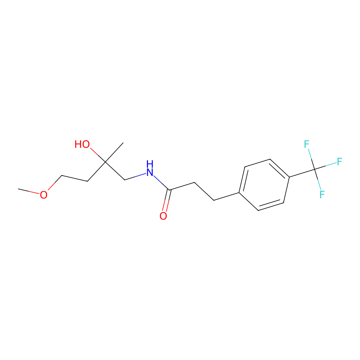 N-(2-hydroxy-4-methoxy-2-methylbutyl)-3-[4-(trifluoromethyl)phenyl]propanamide molecular structure, CAS 2415542-99-1