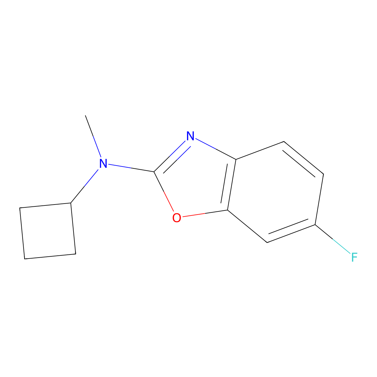 N-cyclobutyl-6-fluoro-N-methyl-1,3-benzoxazol-2-amine molecular structure, CAS 2415543-11-0