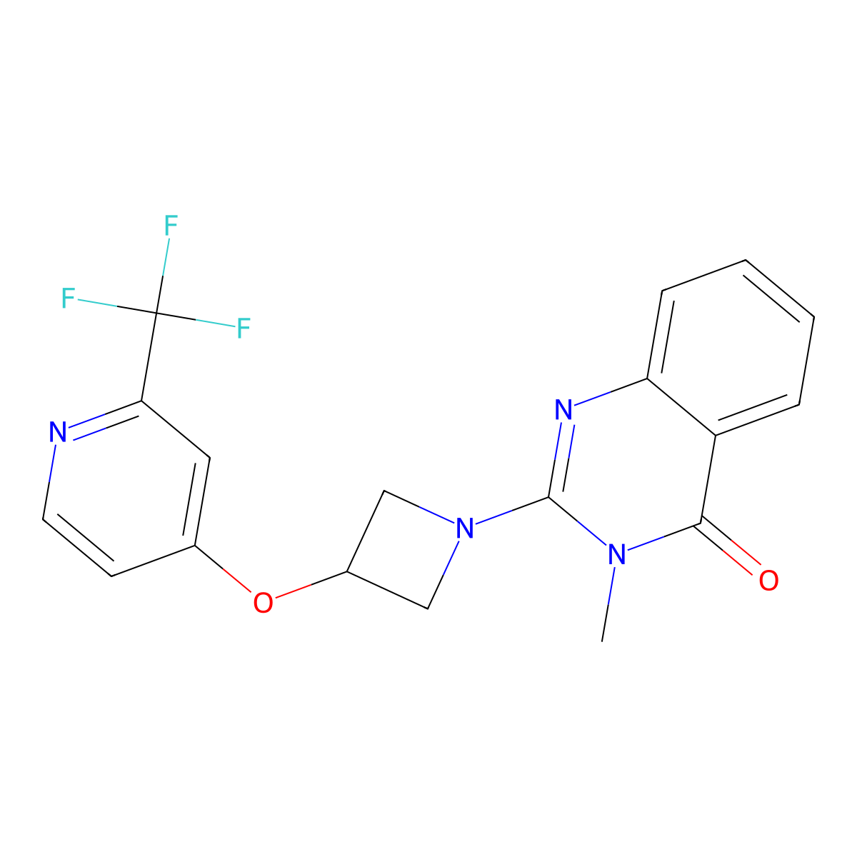 3-Methyl-2-(3-{[2-(trifluoromethyl)pyridin-4-yl]oxy}azetidin-1-yl)-3,4-dihydroquinazolin-4-one molecular structure, CAS 2415543-23-4