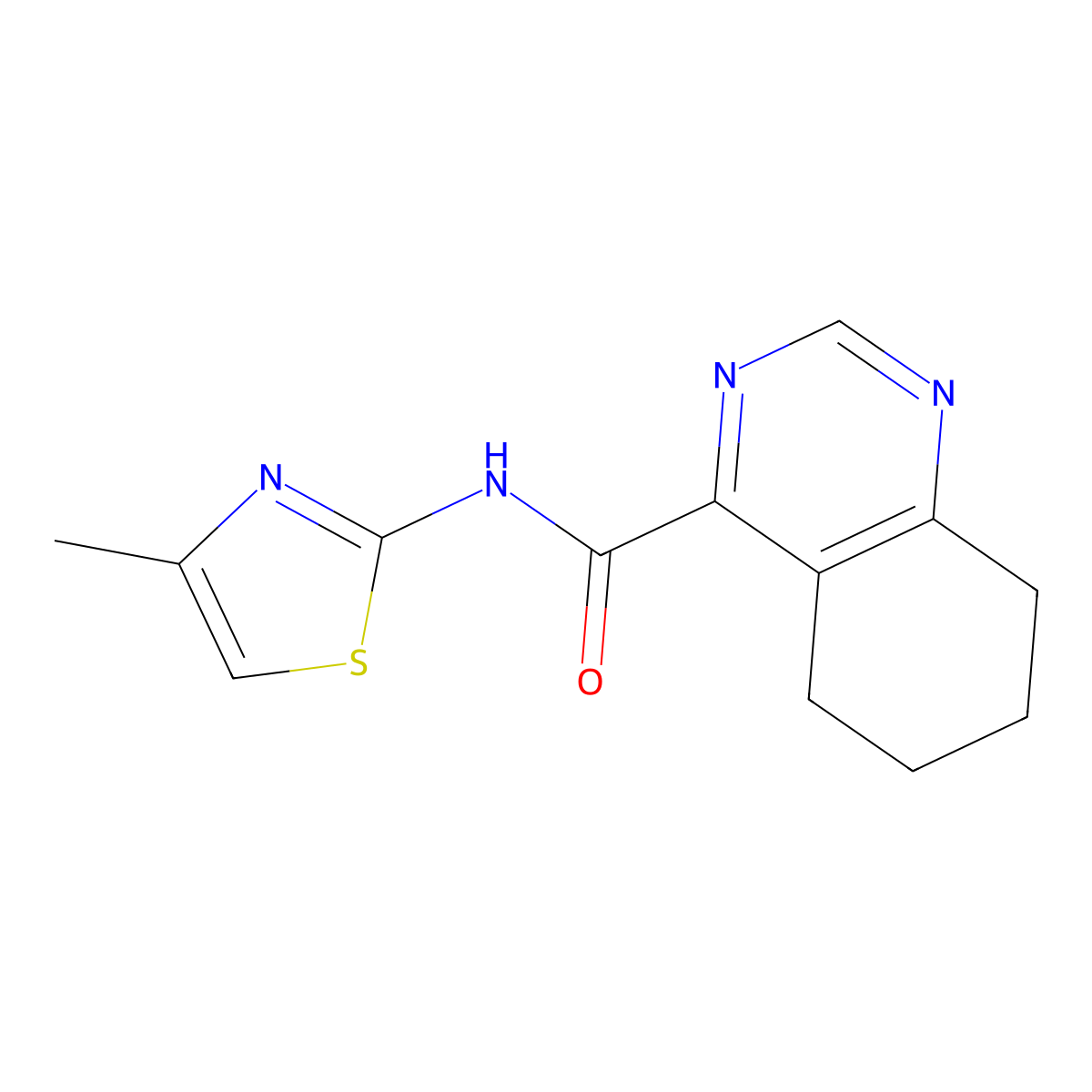 N-(4-Methyl-1,3-thiazol-2-yl)-5,6,7,8-tetrahydroquinazoline-4-carboxamide molecular structure, CAS 2415543-26-7