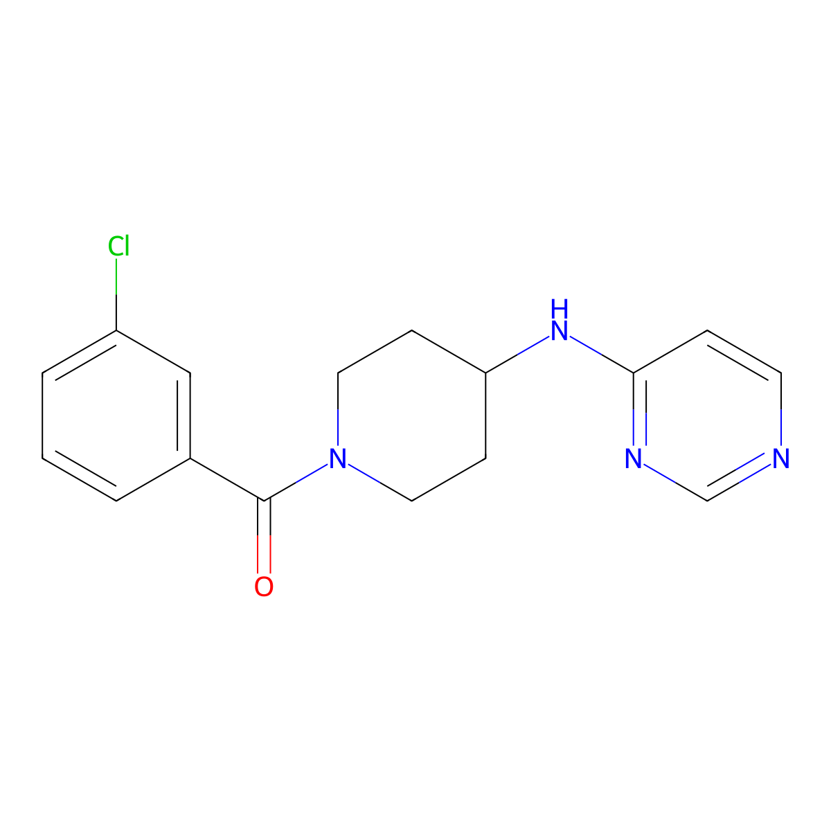 N-[1-(3-chlorobenzoyl)piperidin-4-yl]pyrimidin-4-amine molecular structure, CAS 2415543-34-7