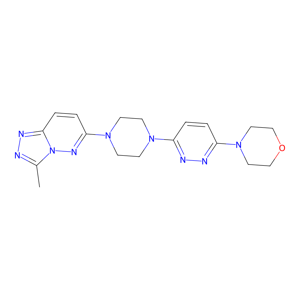 4-[6-(4-{3-Methyl-[1,2,4]triazolo[4,3-b]pyridazin-6-yl}piperazin-1-yl)pyridazin-3-yl]morpholine molecular structure, CAS 2415543-35-8