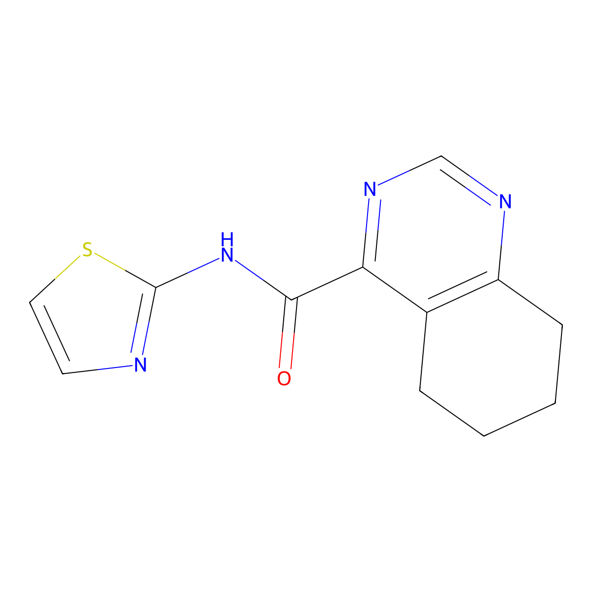 N-(1,3-Thiazol-2-yl)-5,6,7,8-tetrahydroquinazoline-4-carboxamide molecular structure, CAS 2415543-40-5