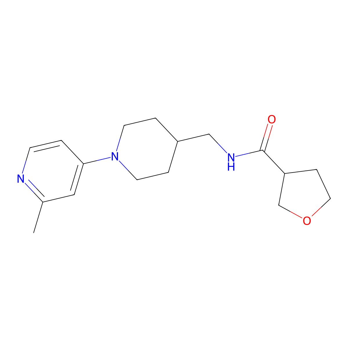 N-{[1-(2-methylpyridin-4-yl)piperidin-4-yl]methyl}oxolane-3-carboxamide molecular structure, CAS 2415543-44-9