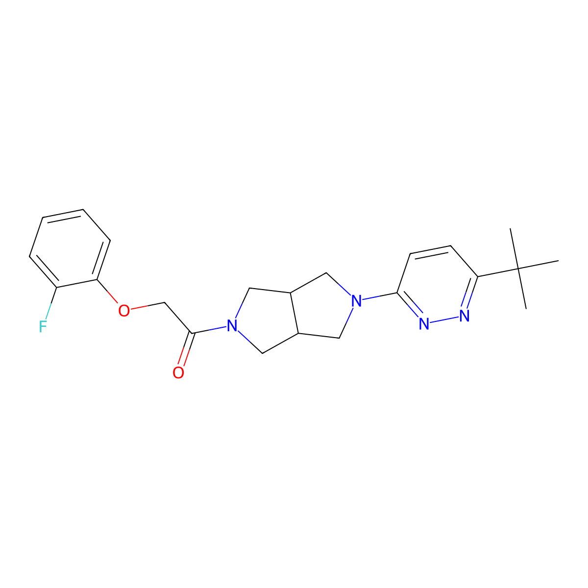 1-[5-(6-Tert-butylpyridazin-3-yl)-octahydropyrrolo[3,4-c]pyrrol-2-yl]-2-(2-fluorophenoxy)ethan-1-one molecular structure, CAS 2415551-46-9