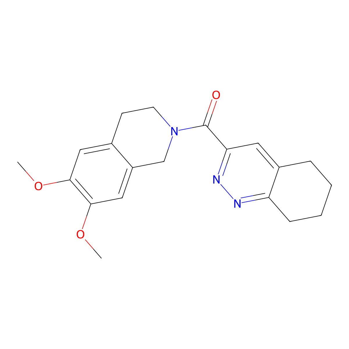 3-(6,7-Dimethoxy-1,2,3,4-tetrahydroisoquinoline-2-carbonyl)-5,6,7,8-tetrahydrocinnoline molecular structure, CAS 2415551-52-7
