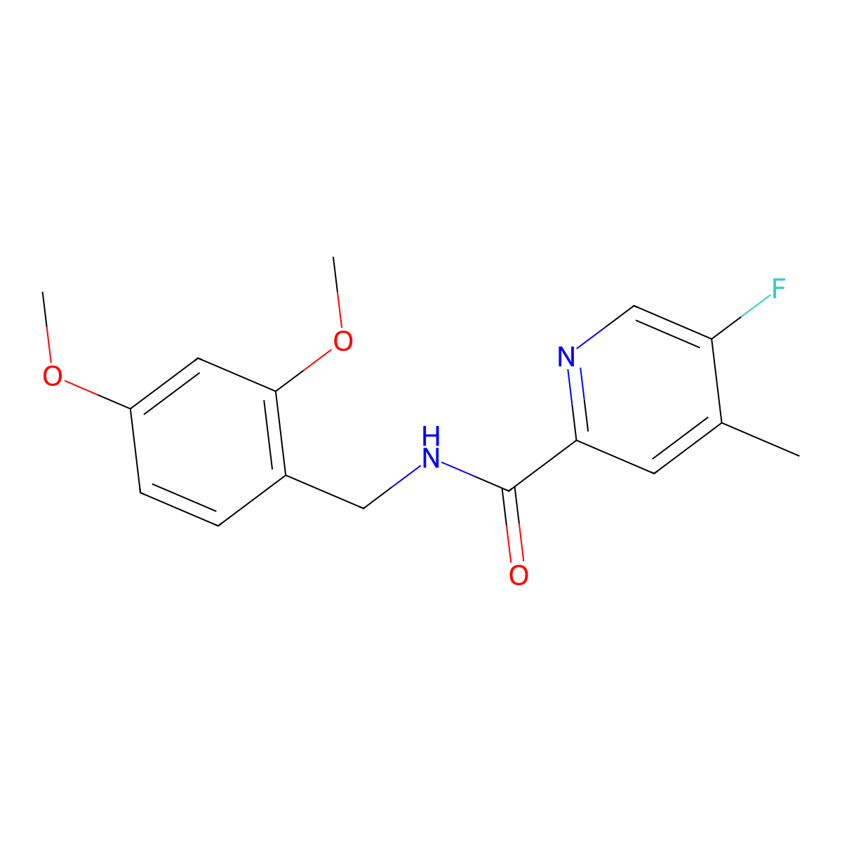 N-[(2,4-Dimethoxyphenyl)methyl]-5-fluoro-4-methylpyridine-2-carboxamide molecular structure, CAS 2415551-62-9