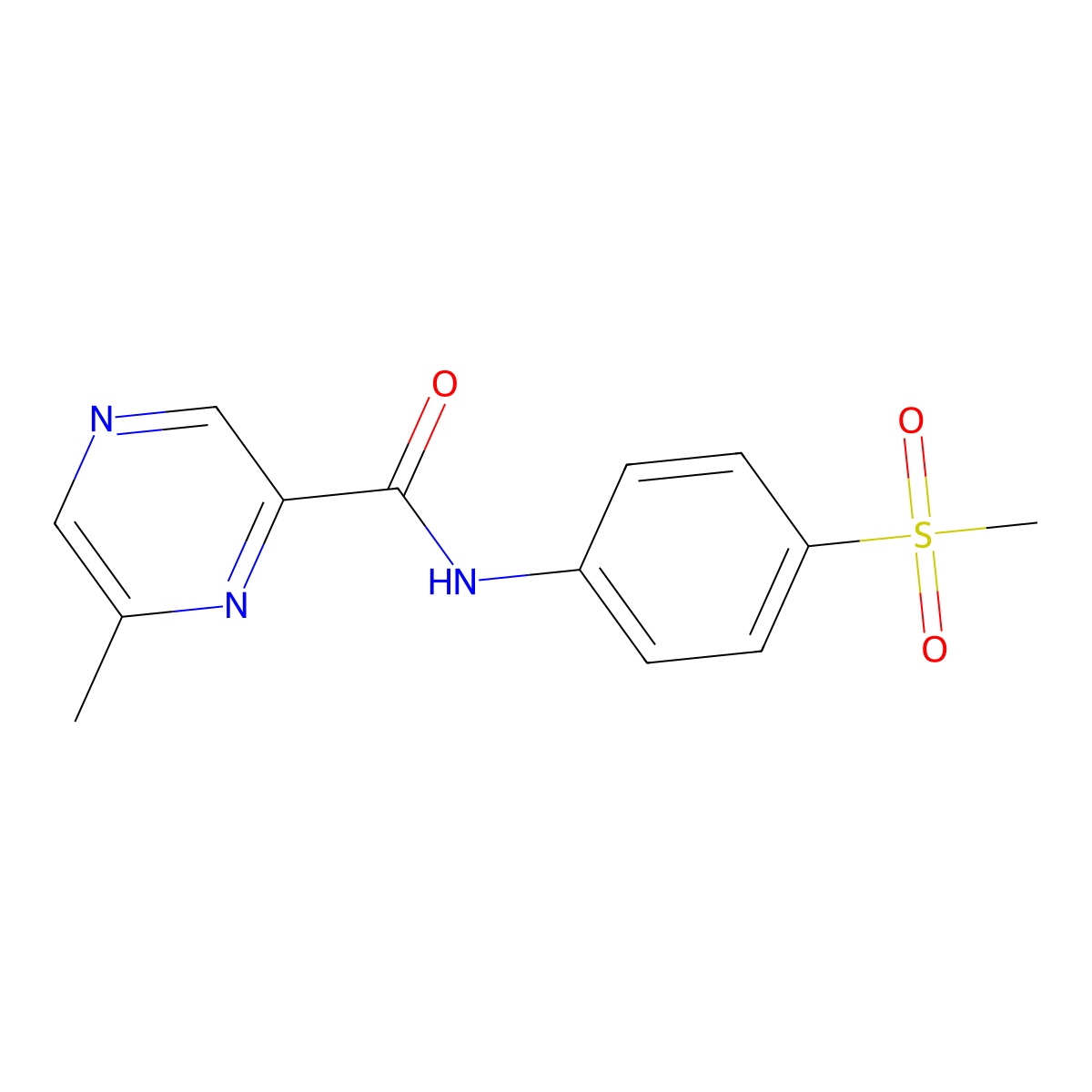 N-(4-methanesulfonylphenyl)-6-methylpyrazine-2-carboxamide molecular structure, CAS 2415551-70-9