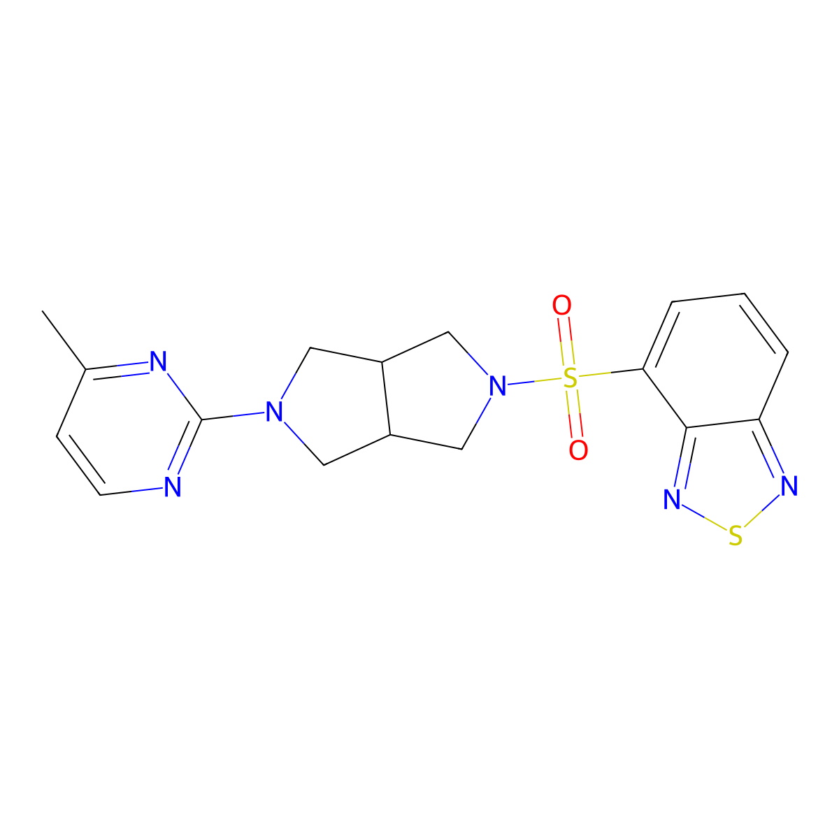 4-{[5-(4-Methylpyrimidin-2-yl)-octahydropyrrolo[3,4-c]pyrrol-2-yl]sulfonyl}-2,1,3-benzothiadiazole molecular structure, CAS 2415551-73-2