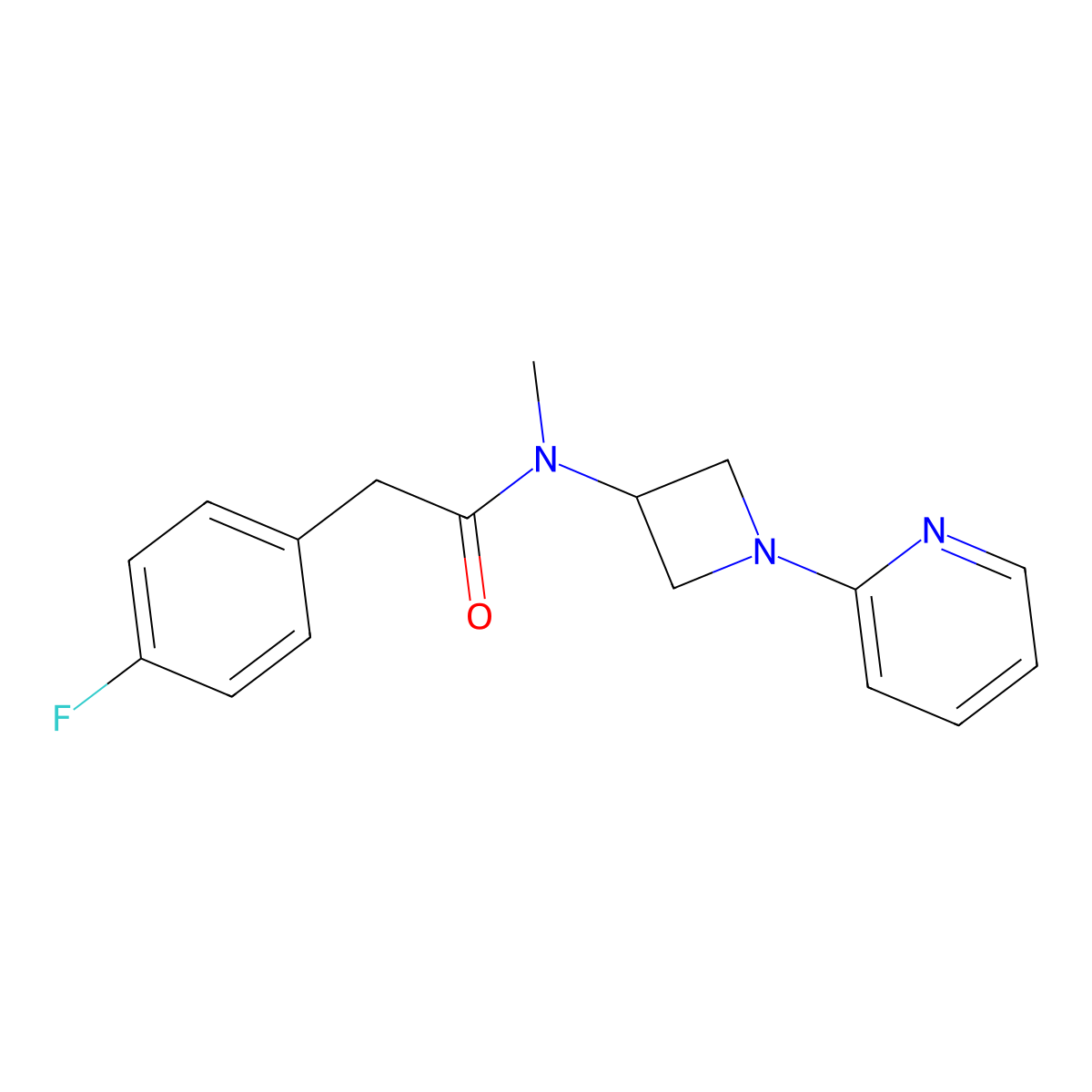 2-(4-fluorophenyl)-N-methyl-N-[1-(pyridin-2-yl)azetidin-3-yl]acetamide molecular structure, CAS 2415551-88-9