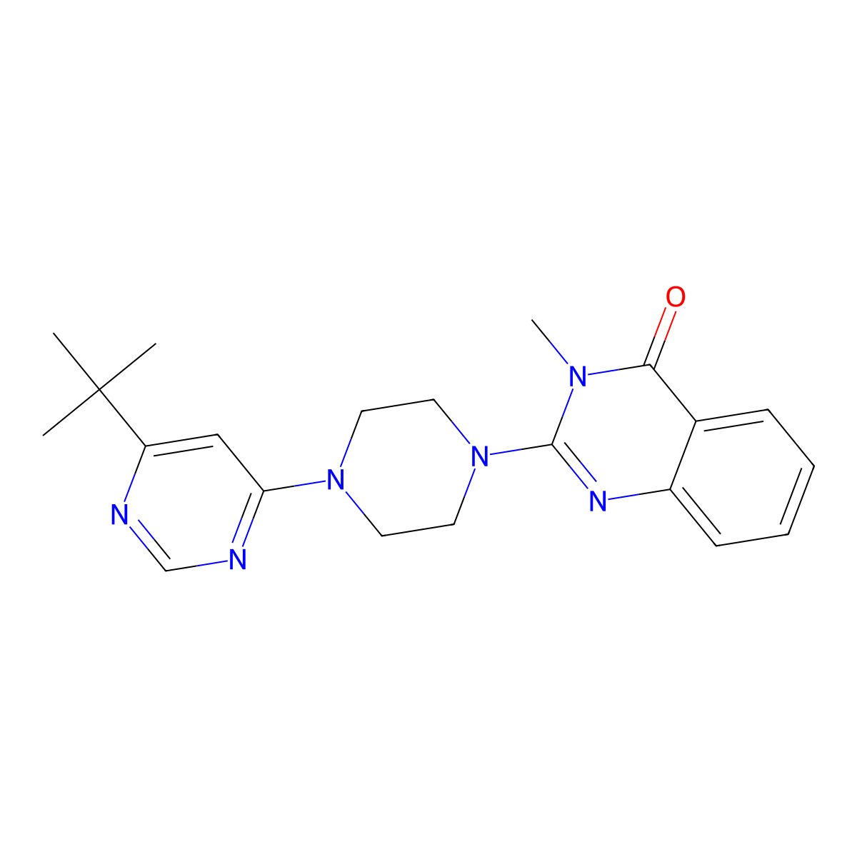 2-[4-(6-Tert-butylpyrimidin-4-yl)piperazin-1-yl]-3-methyl-3,4-dihydroquinazolin-4-one molecular structure, CAS 2415551-90-3