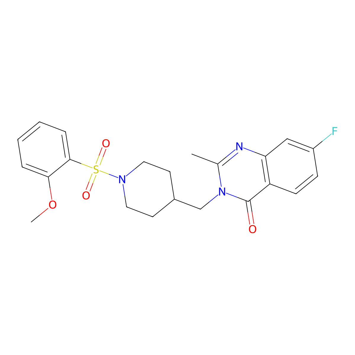 7-Fluoro-3-{[1-(2-methoxybenzenesulfonyl)piperidin-4-yl]methyl}-2-methyl-3,4-dihydroquinazolin-4-one molecular structure, CAS 2415551-99-2