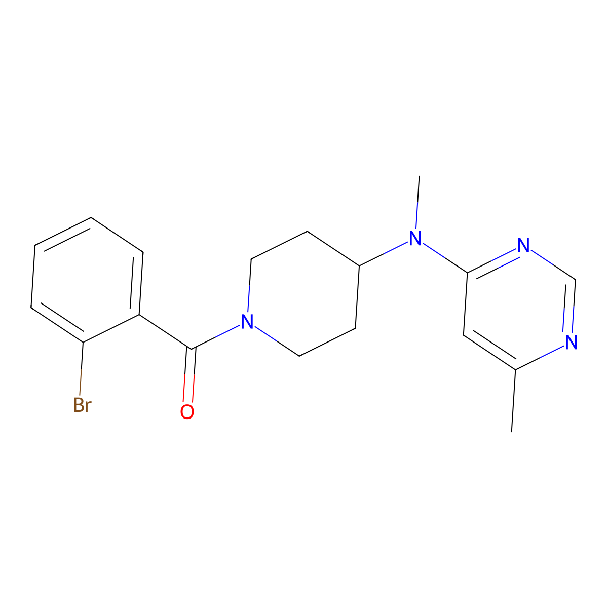 N-[1-(2-bromobenzoyl)piperidin-4-yl]-N,6-dimethylpyrimidin-4-amine molecular structure, CAS 2415552-17-7