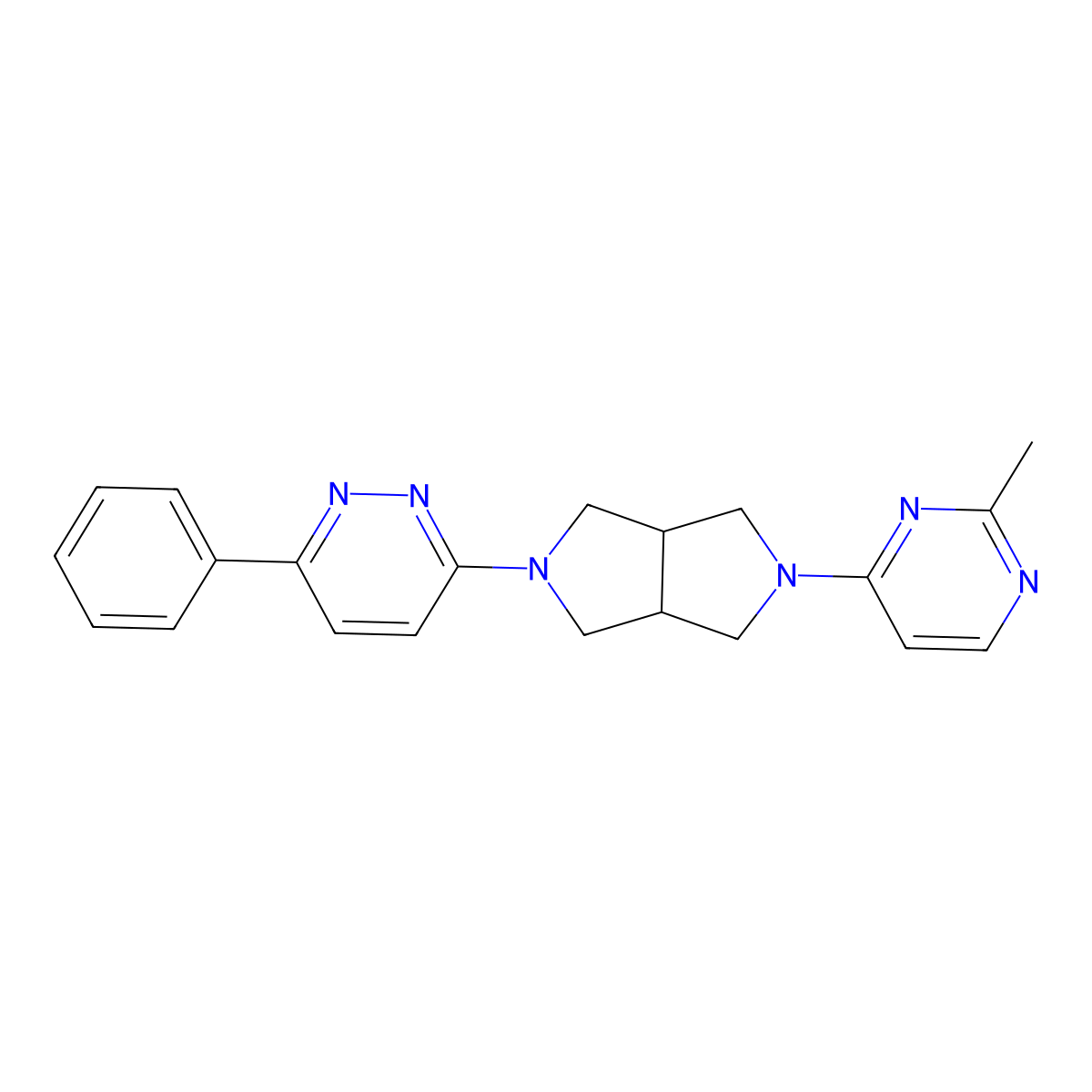 3-[5-(2-Methylpyrimidin-4-yl)-octahydropyrrolo[3,4-c]pyrrol-2-yl]-6-phenylpyridazine molecular structure, CAS 2415552-49-5